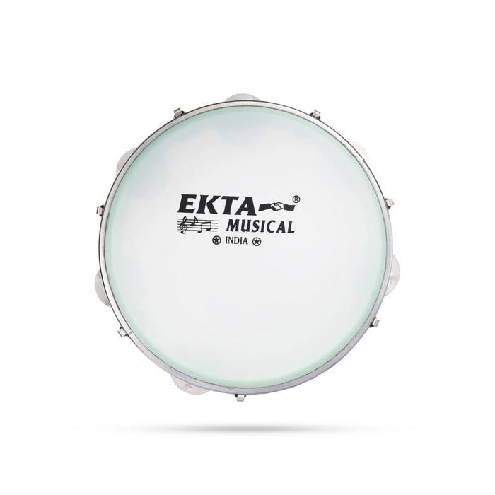 Musical Tambourine With Head - 2 x 8 Inches | Percussion Instrument/ Kanjira Instrument for Bhajan