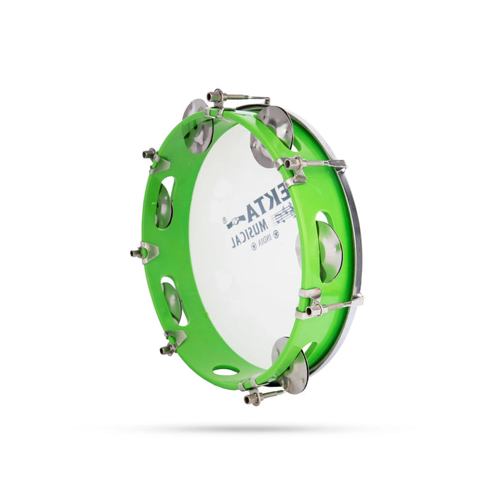 Musical Tambourine With Head - 2 x 8 Inches | Percussion Instrument/ Kanjira Instrument for Bhajan