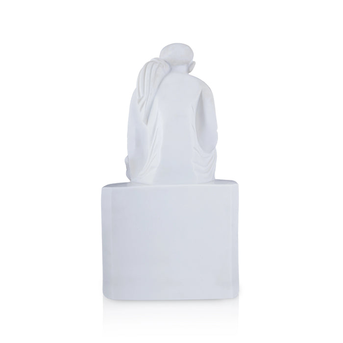 Saibaba Statue Sitting On Base - 18 x 10 Inches | Marble Murti/ Sai Baba Vigraham/ Saibaba Idol for Pooja