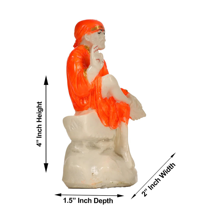 Saibaba Statue - 4 x 2 Inches | Marble Sai Baba Murti/ Saibaba Idol for Pooja