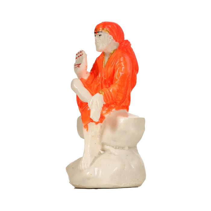 Saibaba Statue - 4 x 2 Inches | Marble Sai Baba Murti/ Saibaba Idol for Pooja