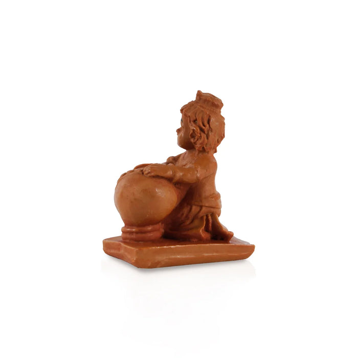 Butter Krishna Idol - 3.5 x 3 Inches | Krishnan Statue for Home Decor