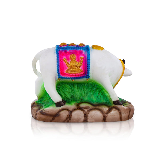 Cow And Calf Statue - 3 x 5 Inches | Resin Idol/ Kamadhenu Figurine For Home