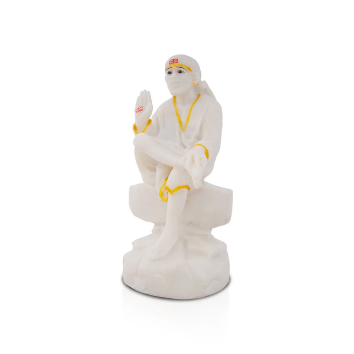 Sai Baba Statue - 8 x 4 Inches | Resin Statue/ Sai Baba Idol for Pooja