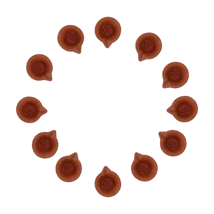 Clay Deepam - 2 Inch | 12 Pcs/ Karthik Deepam Set/ Agal Vilakku/ Agal Lamp For Festival Lighting