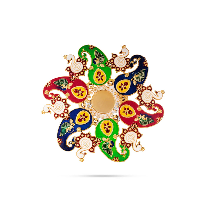 Acrylic Rangoli - 8 Inches | Muggulu Sticker/ Kolam/ Rangoli Design for Pooja Room Decor