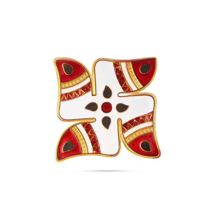 Swastik Sticker - 2.25 x 2.25 Inches | Decorative Spiritual Sticker/ White & Red Swastik For Wall Decor