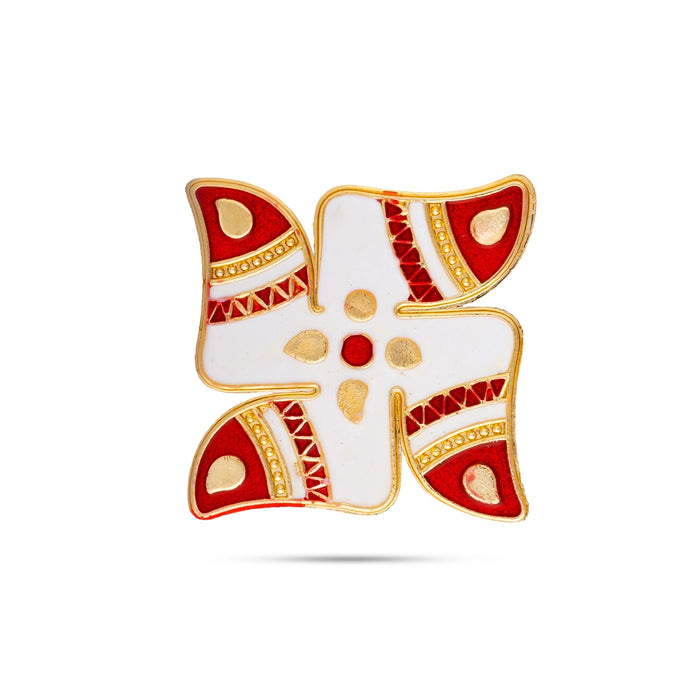 Swastik Sticker - 2.25 x 2.25 Inches | Decorative Spiritual Sticker/ White & Red Swastik For Wall Decor