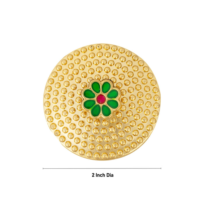 Kumkum Box Set - 2 Inch Dia | 10 Pcs/ Gold Polish Sindoor Pot/ Kumkum Bharani For Pooja And Festive Gifting