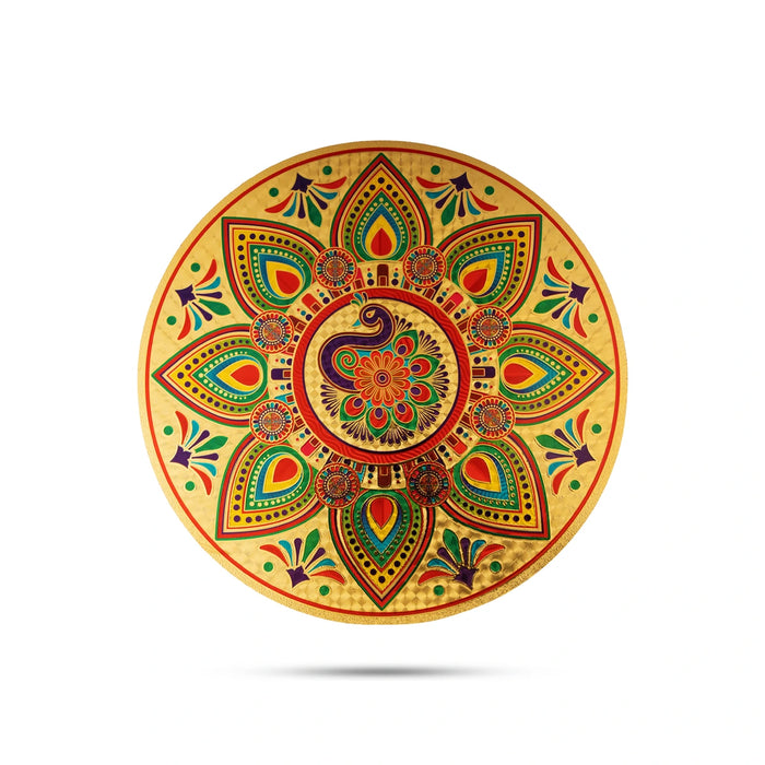 Rangoli Sticker - 10 Inches | Golden Muggulu Sticker/ Readymade Kolam Sticker for Home Decor