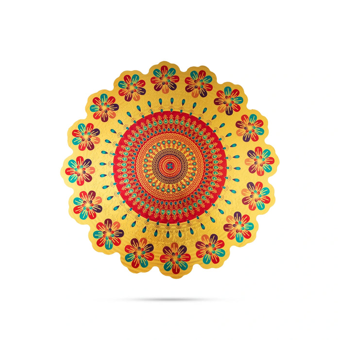Rangoli Sticker - 12 Inches | Kolam Sticker/ Readymade Muggulu Sticker/ Rangoli Sticker for Floor Decor