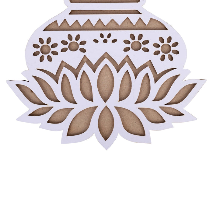 Rangoli Board - 11 X 9.5 Inches | Kolam Board/ Kalash Design Rangoli Design Board For Festive Decor & Gifting