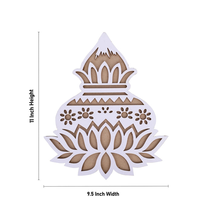 Rangoli Board - 11 X 9.5 Inches | Kolam Board/ Kalash Design Rangoli Design Board For Festive Decor & Gifting