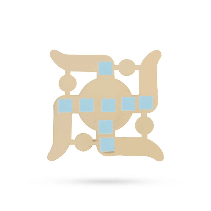 Swastik With Ganesh Design Sticker - 4.75 X 5 Inches | Wall Decor/ Home Decor Sticker For Pooja Room