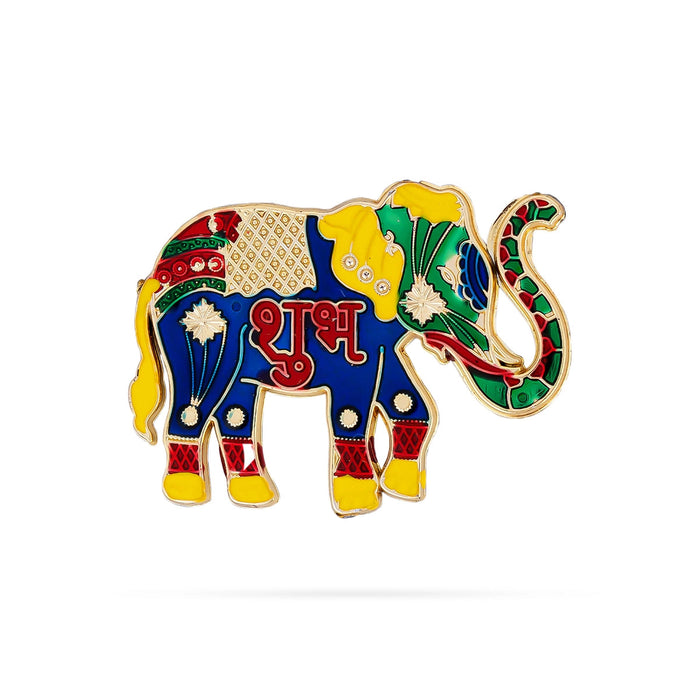 Radha Radha Sticker With Elephant Statue Set | 3 Pcs/ Decorative Elephant Idol For Home Decor & Festive Gifting
