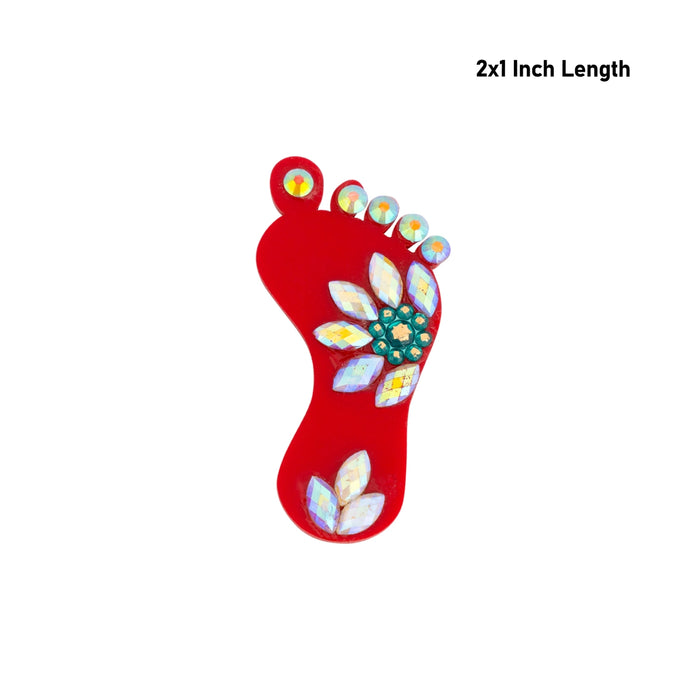 Padham Pair - 2 x 1 Inches | Decorative Stone Paduka / Deity Leg / God Feet