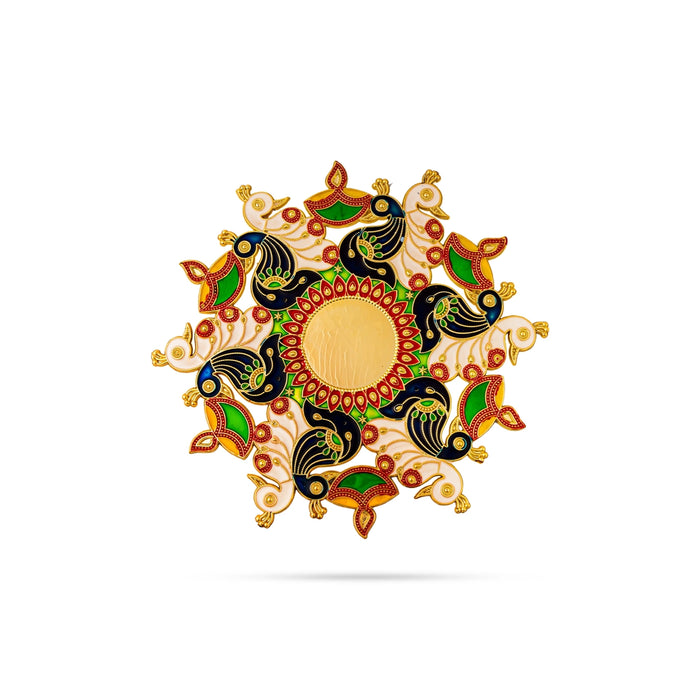 Meenakari Rangoli Design - 7.5 Inches | Muggu Design/ Rangoli Kolam Design For Festivals And Home Decor