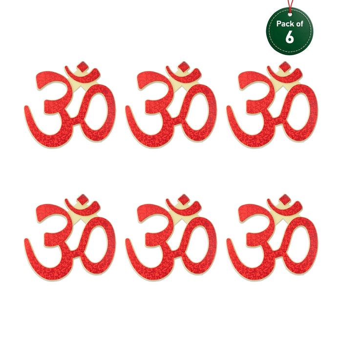 Om Sticker Set - 2.5 x 3 Inches | 6 Pcs/ Wall Decor/ Om Wall Sticker For Pooja Room Decoration