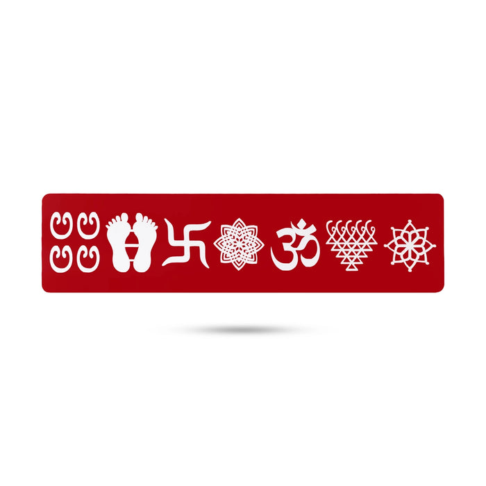 Divine Symbols Acrylic Patti - 2.75 x 11.5 Inches | Decorative Door Sticker/ Decotional Wall Sticker for Home
