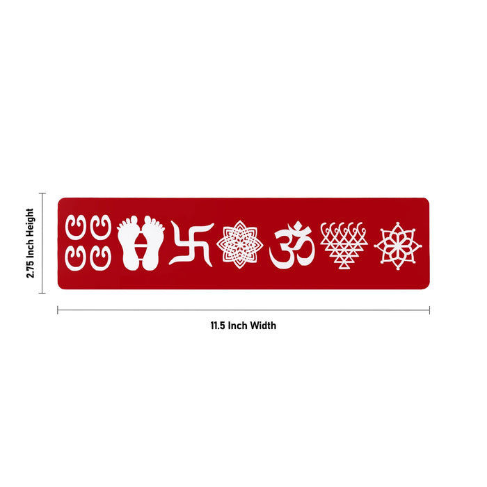 Divine Symbols Acrylic Patti - 2.75 x 11.5 Inches | Decorative Door Sticker/ Decotional Wall Sticker for Home