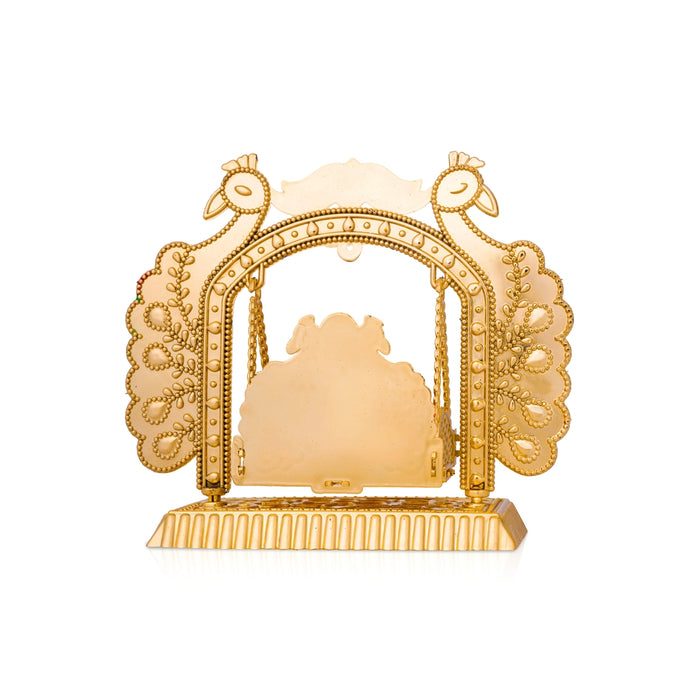 Jhula - 5 x 6 Inches | Meenakari & Peacock Design Unjal / Jhoola / laddu gopal jhula/ Swing for god