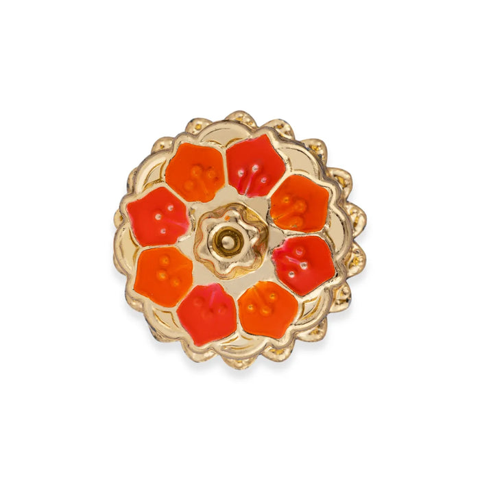 Kumkum Box Set - 1.5 Inches Dia | Kumkum Bharani/ 12 Pcs/ Gold Polish Sindoor Pot for Women/ Assorted Design