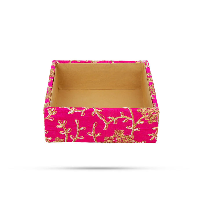 Angoori Tray - 2 x 6 Inches | Jari Design Tray/ Square Shape Decorated Tray for Home