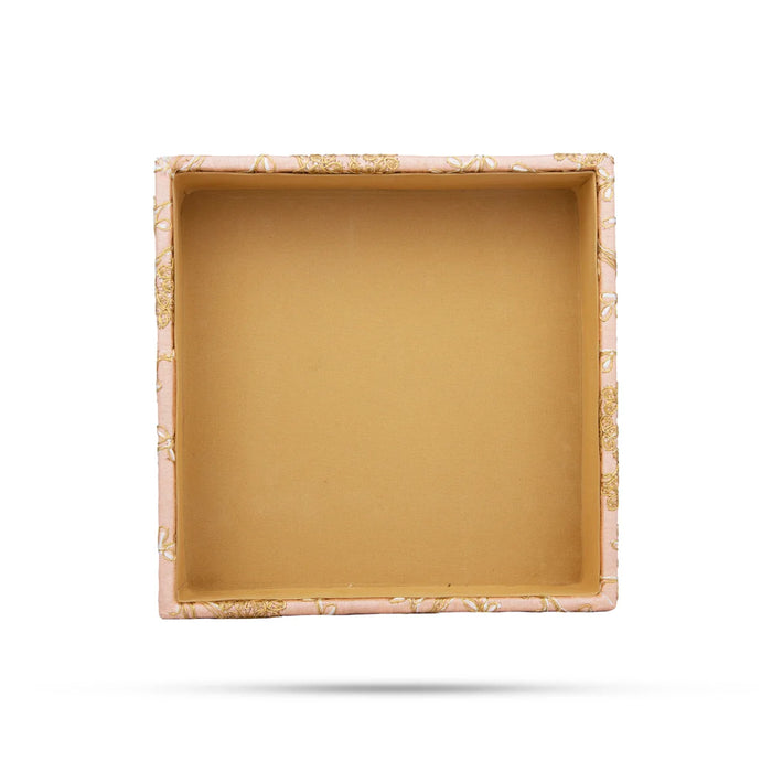 Angoori Tray - 2 x 8 Inches | Jari Design Tray/ Square Shape Decorated Tray for Home