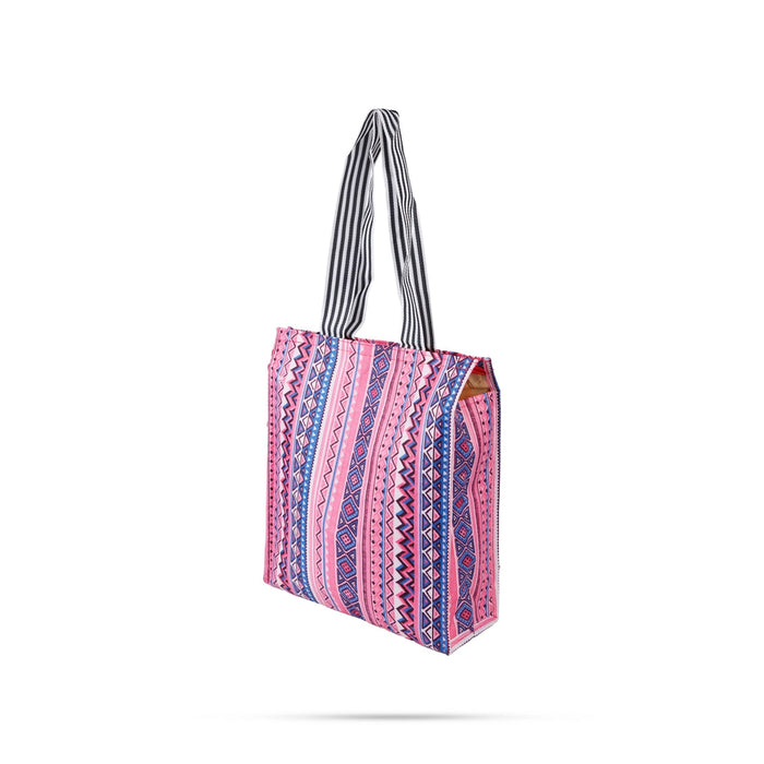 Shopping Bag With Zip - 13 X 13 Inches | Hand Bag With Handle/ Gift Bag For Gifting And Daily Use