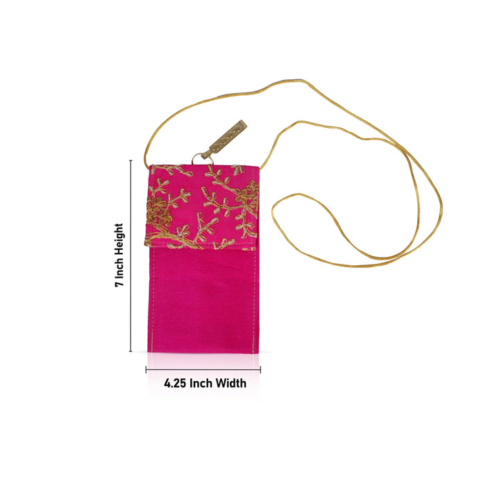 Phone Pouch - 7 x 4.25 Inches | Sling Purse/ Embroidery Sling Bag for Women