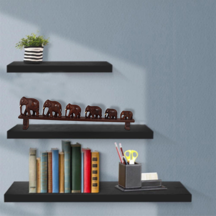 6 Bridge Elephant Figurine - 5 x 18 Inches | Wooden Elephant Idol / Elephant Statue for Home Decor