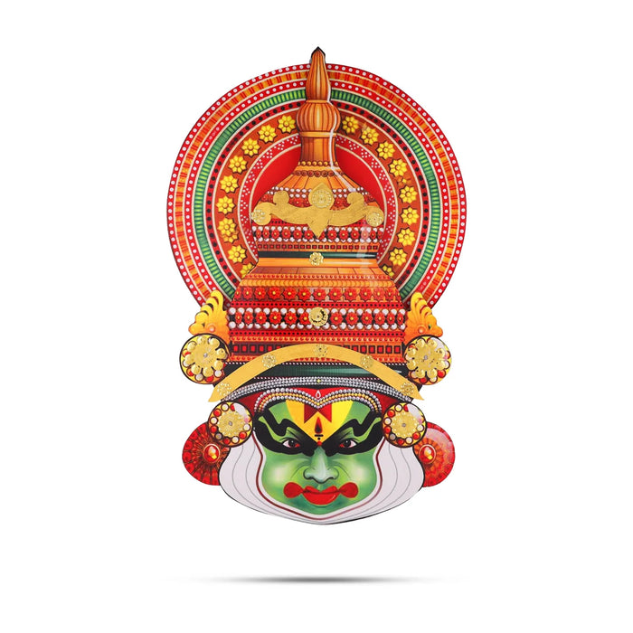 Kathakali Head - 16 Inches | Wall Hanging/ Kathakali Carved Wood Wall Art for Home