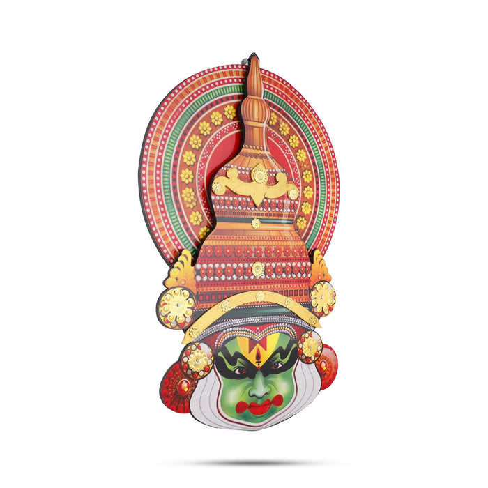 Kathakali Head - 16 Inches | Wall Hanging/ Kathakali Carved Wood Wall Art for Home