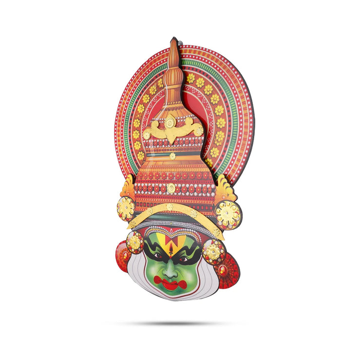 Kathakali Head - 16 Inches | Wall Hanging/ Kathakali Carved Wood Wall Art for Home