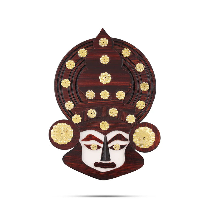 Kathakali Head - 6 x 5 Inches | Wall Hanging/ Kathakali Carved Wood Wall Art for Home