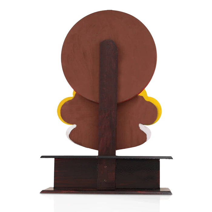 Kathakali Head with Stand - 8 x 6.5 Inches | Kathakali Head Stand/ Wood Handicraft for Table Decor
