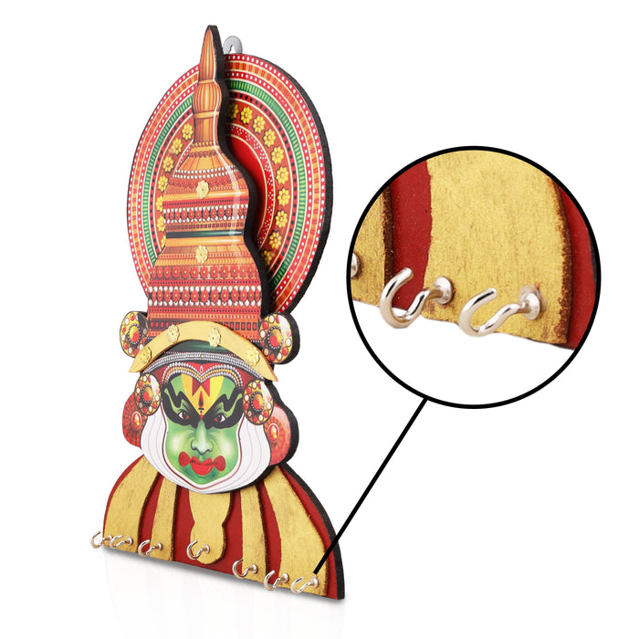 Kathakali Face Key Hanger - 12 x 9 Inches | Kathakali Face Key Holder for Home