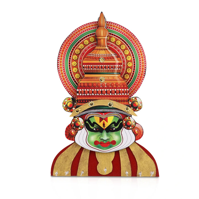 Kathakali Face Key Hanger - 10 x 8 Inches | Kathakali Face Key Holder for Home