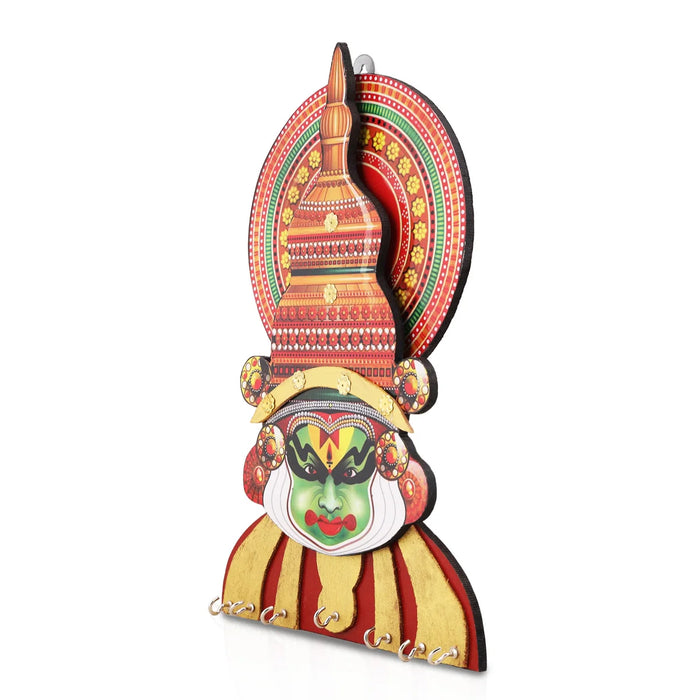 Kathakali Face Key Hanger - 10 x 8 Inches | Kathakali Face Key Holder for Home