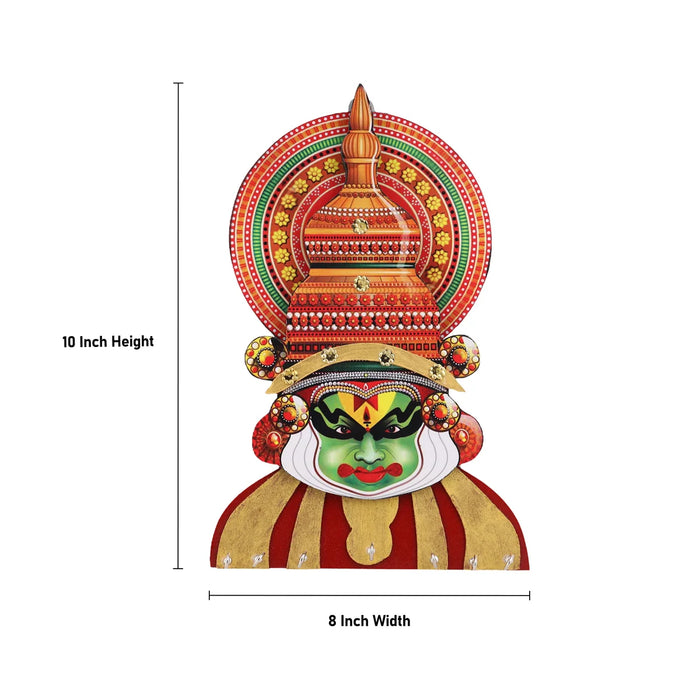 Kathakali Face Key Hanger - 10 x 8 Inches | Kathakali Face Key Holder for Home