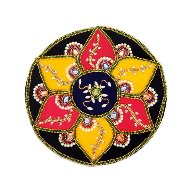 Kolam Sticker - 12 Inches Dia | Muggulu Sticker/ Readymade Rangoli for Floor Design