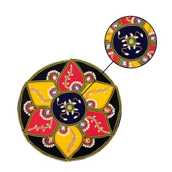 Kolam Sticker - 12 Inches Dia | Muggulu Sticker/ Readymade Rangoli for Floor Design