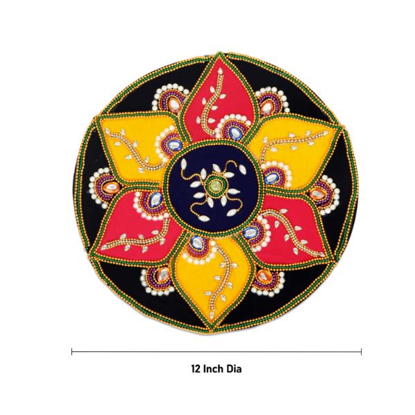 Kolam Sticker - 12 Inches Dia | Muggulu Sticker/ Readymade Rangoli for Floor Design