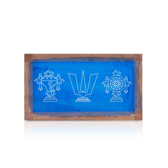 Rangoli Stencil - 9 x 5 Inches | Shank Chakra Namam Design Kolam Achu / Muggulu Stencil for Floor Decor