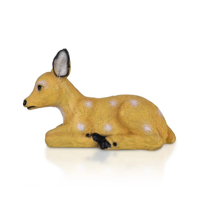 Lying Deer Statue - 8 X 11.25 Inches | Resin Deer Figurine/ Deer Sculpture Showpiece For Elegant Garden Decor