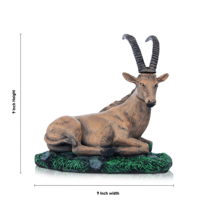 Goat Statue - 9 x 9 Inches | Resin Statue/ Goat Sculpture for Home