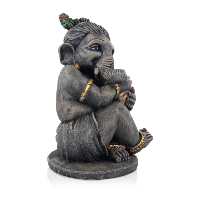 Ganapati Idol - 9.5 x 5.5 Inches | Resin Statue/ Vinayaka Statue/ Ganesha Statue for Home
