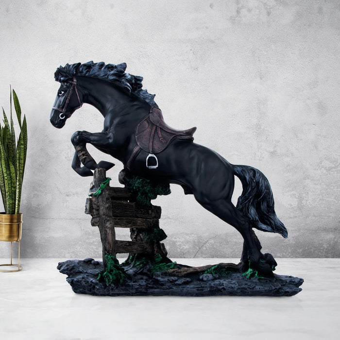 Running Horse Statue - 13 x 14 Inches | Resin Statue/ Running Horse Sculpture for Home