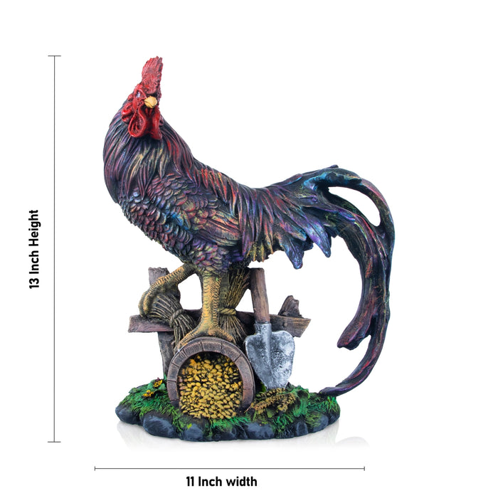 Cock Statue - 13 x 11 Inches | Resin Statue/ Cock Sculpture for Home