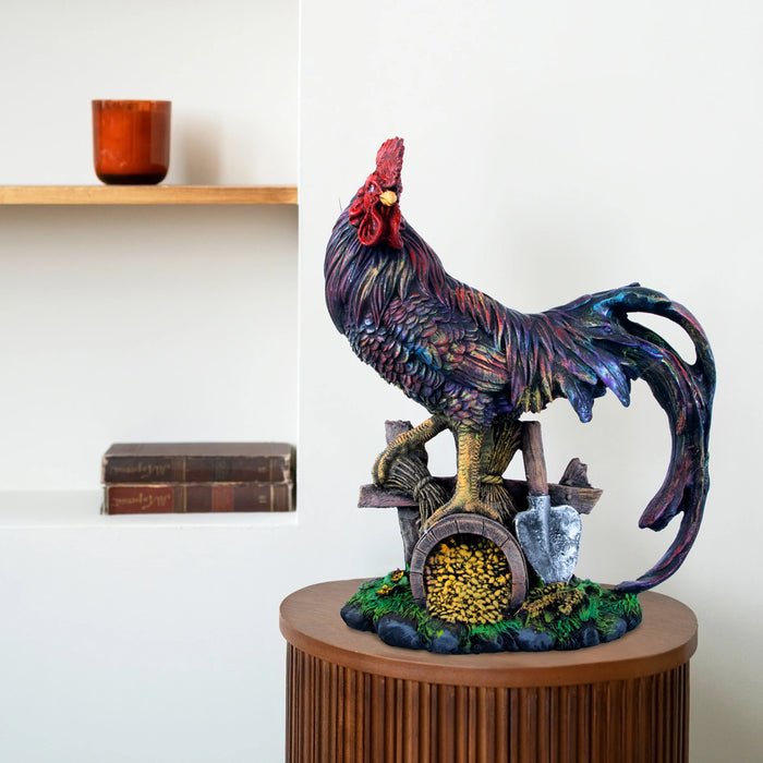 Cock Statue - 13 x 11 Inches | Resin Statue/ Cock Sculpture for Home
